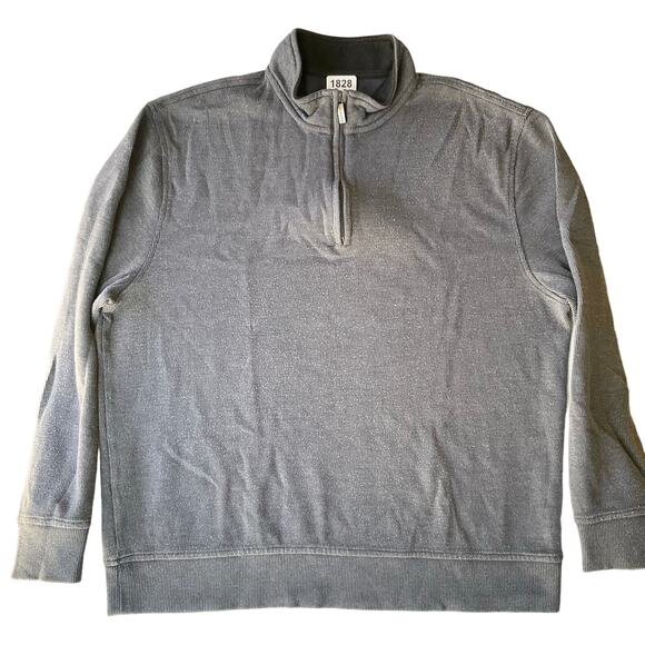 Van Heusen Men’s Long Sleeve Half Zip Sweatshirt size L, Gray, Classic Fit - Picture 1 of 7